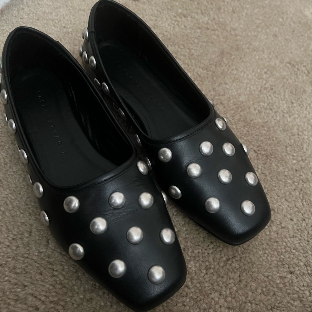 Black Studded Loafers